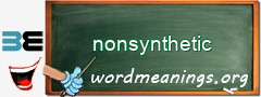 WordMeaning blackboard for nonsynthetic